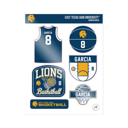 ETAMU - NCAA Men's Basketball : Damian Garcia - Sticker Sheet-0