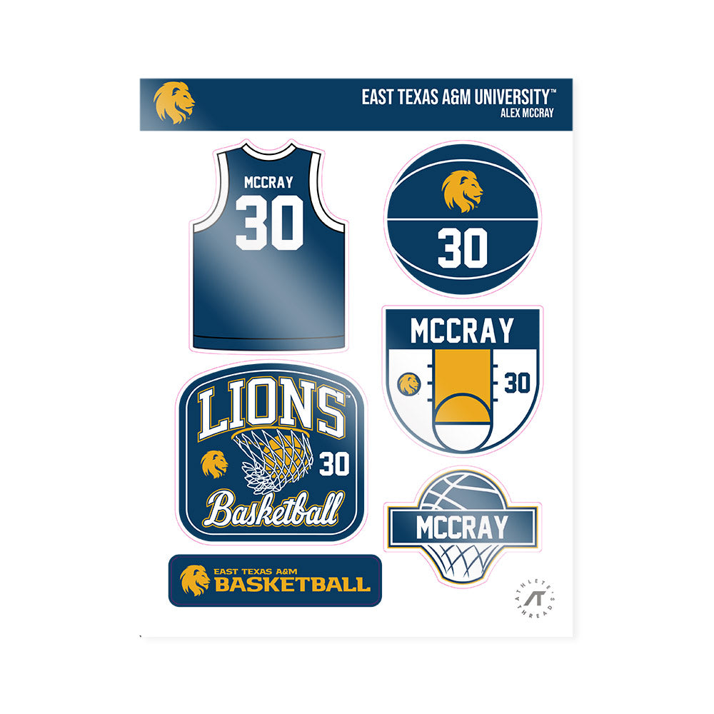 ETAMU - NCAA Men's Basketball : Alex Mccray - Sticker Sheet-0