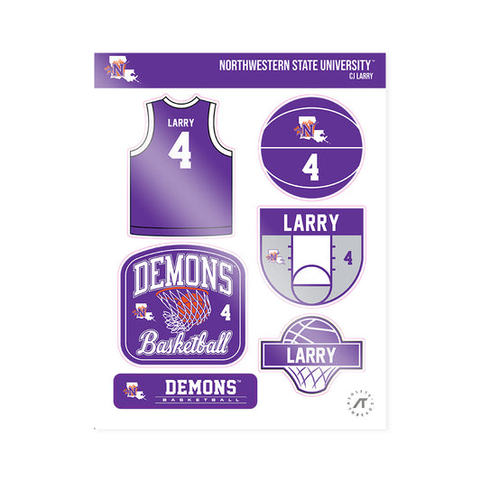 Northwestern State - NCAA Men's Basketball : CJ Larry - Sticker Sheet-0