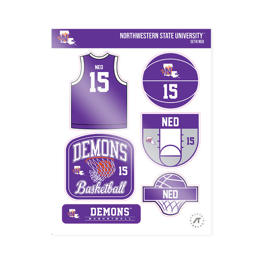 Northwestern State - NCAA Men's Basketball : Seth Ned - Sticker Sheet-0