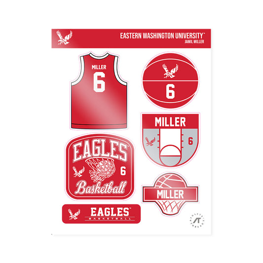 Eastern Washington - NCAA Men's Basketball : Jamil Miller - Sticker Sheet-0