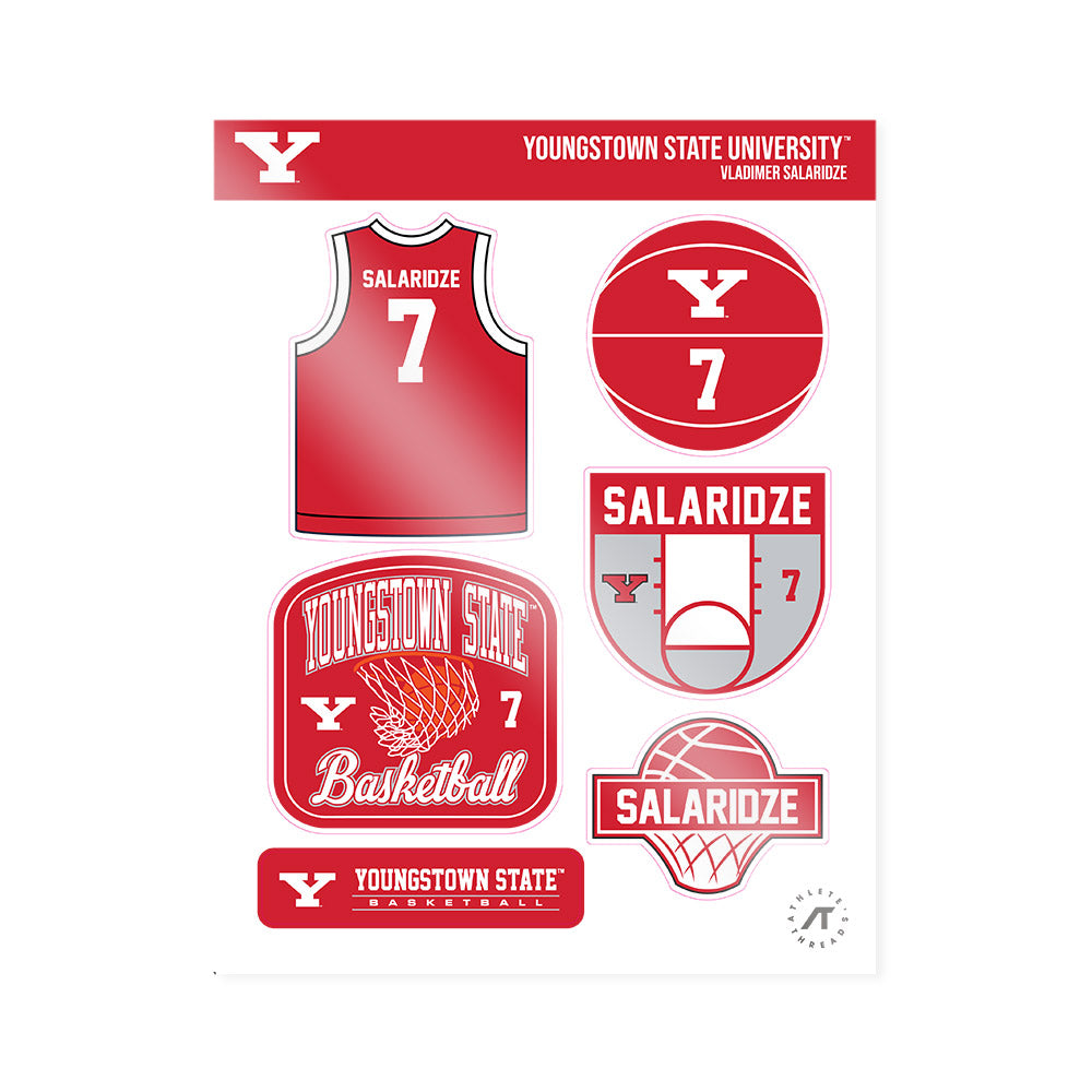 Youngstown State - NCAA Men's Basketball : Vladimer Salaridze - Sticker Sheet-0