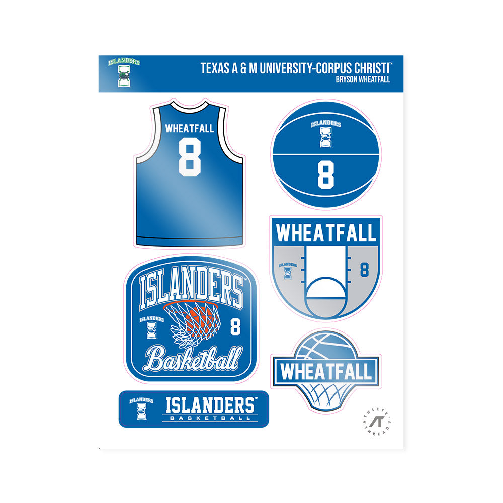 Texas A&M Corpus Christi - NCAA Men's Basketball : Bryson Wheatfall - Sticker Sheet-0