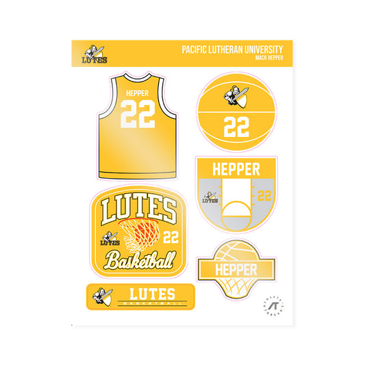 PLU - NCAA Men's Basketball : Mack Hepper - Sticker Sheet-0