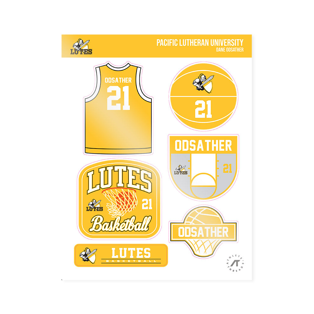 PLU - NCAA Men's Basketball : Dane Odsather - Sticker Sheet-0
