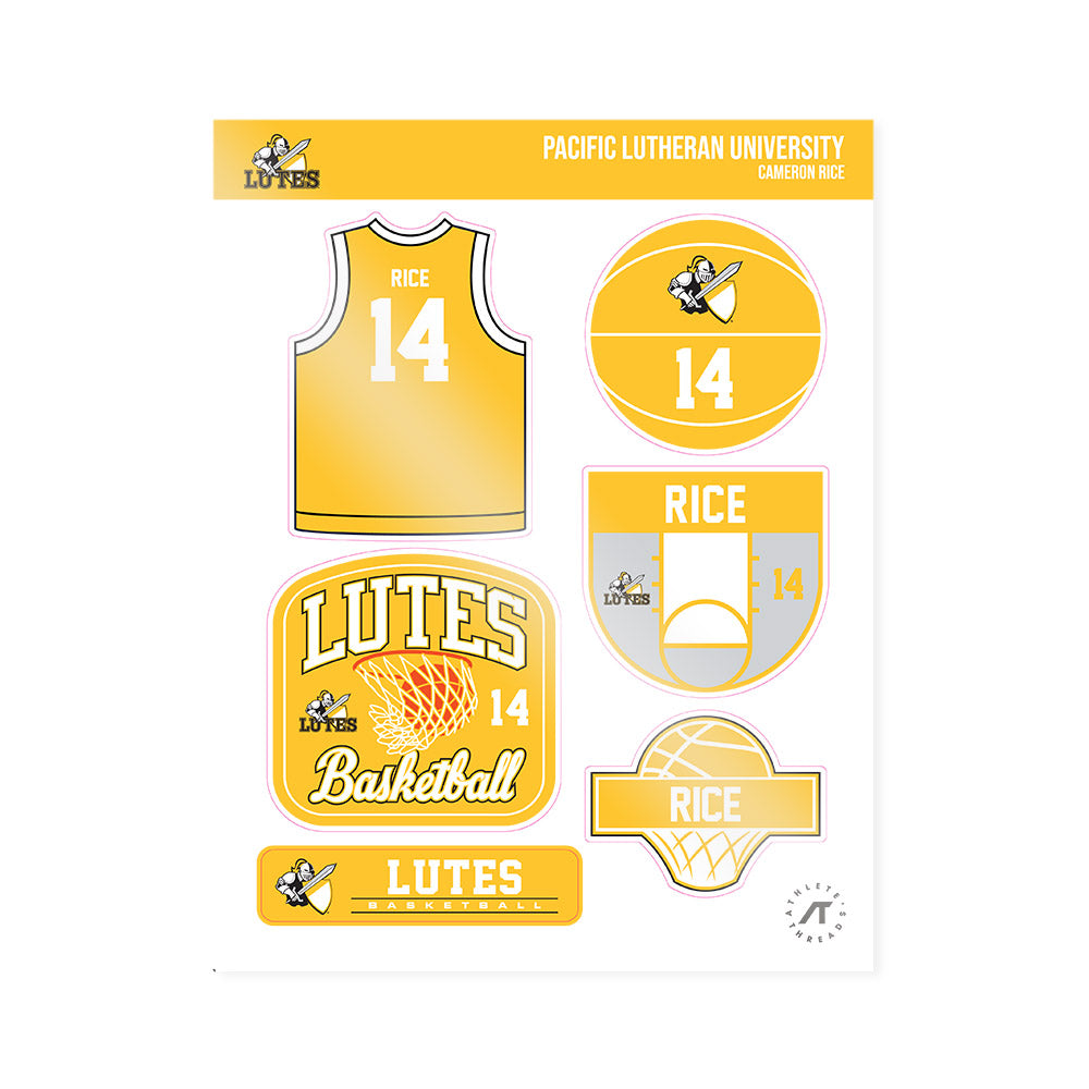 PLU - NCAA Men's Basketball : Cameron Rice - Sticker Sheet-0