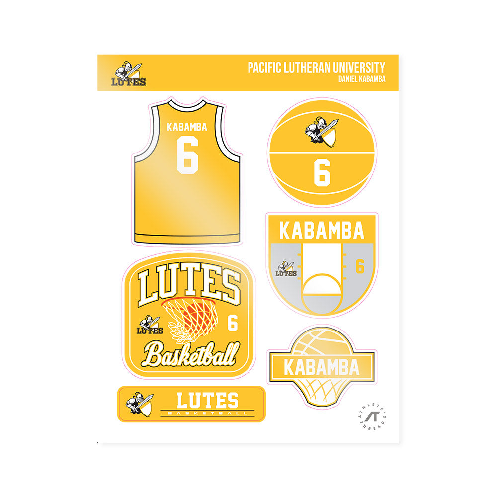 PLU - NCAA Men's Basketball : Daniel Kabamba - Sticker Sheet-0