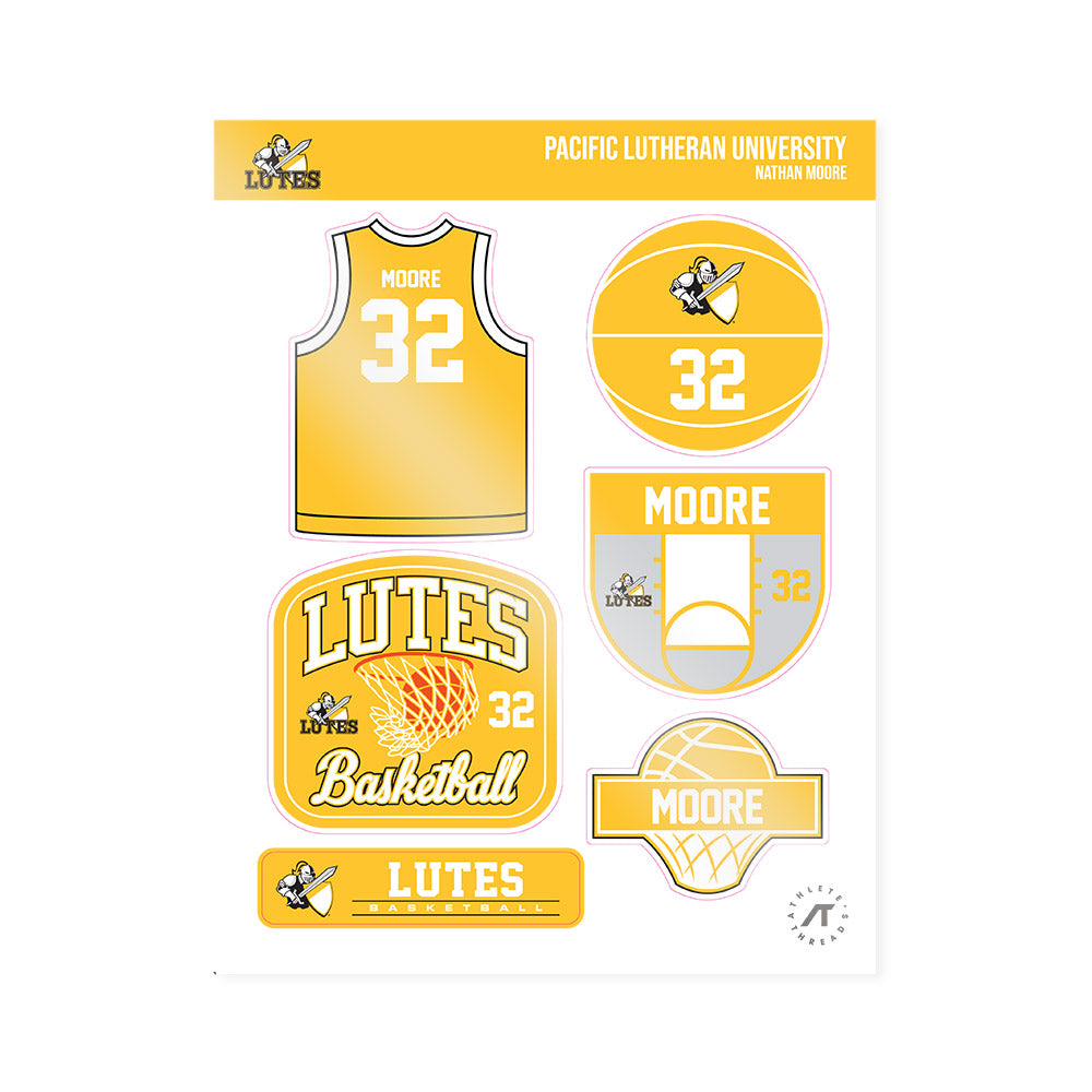 PLU - NCAA Men's Basketball : Nathan Moore - Sticker Sheet-0