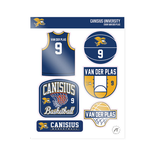 Canisius - NCAA Men's Basketball : Evan van der Plas - Sticker Sheet-0