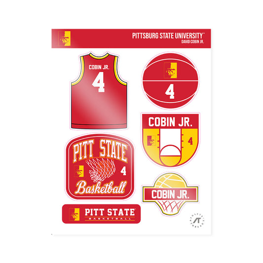 Pitt State - NCAA Men's Basketball : David Cobin Jr. - Sticker Sheet-0