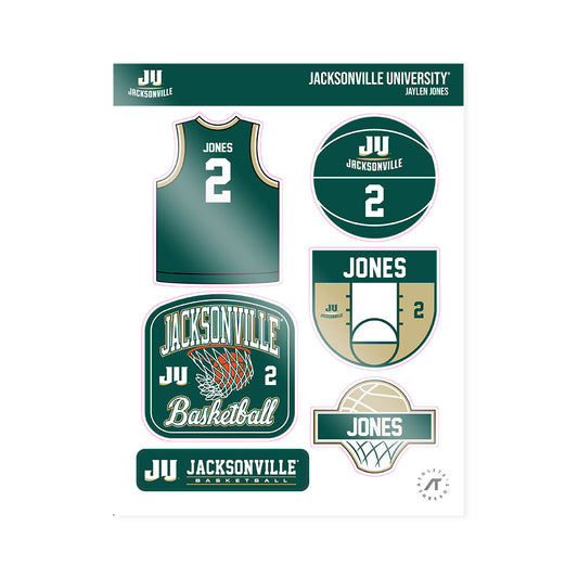 Jacksonville - NCAA Men's Basketball : Jaylen Jones - Sticker Sheet-0