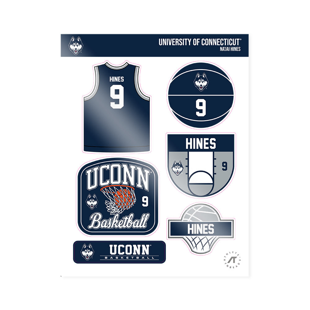 UConn - NCAA Men's Basketball : Na'Jai Hines - Sticker Sheet-0