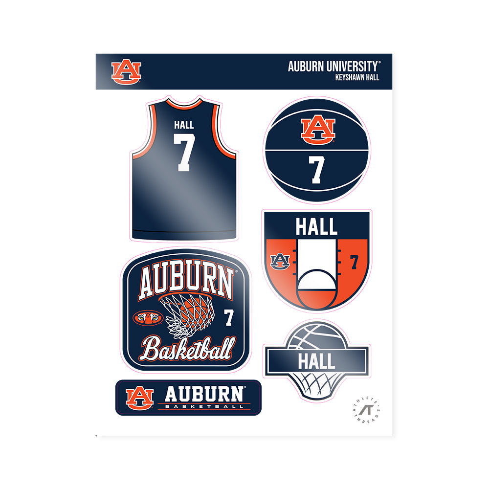 Auburn - NCAA Men's Basketball : Keyshawn Hall - Sticker Sheet-0