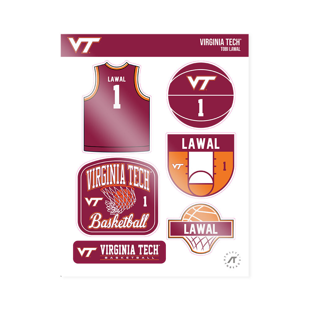 Virginia Tech - NCAA Men's Basketball : Tobi Lawal - Sticker Sheet-0
