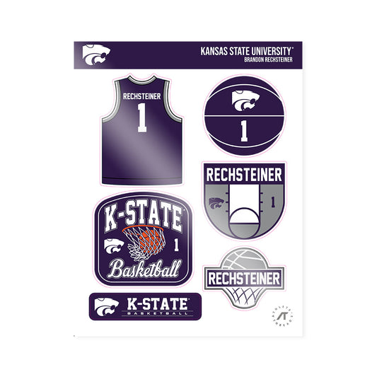 Kansas State - NCAA Men's Basketball : Brandon Rechsteiner - Sticker Sheet-0