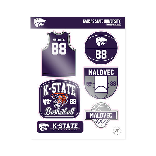 Kansas State - NCAA Men's Basketball : Timotej Malovec - Sticker Sheet-0