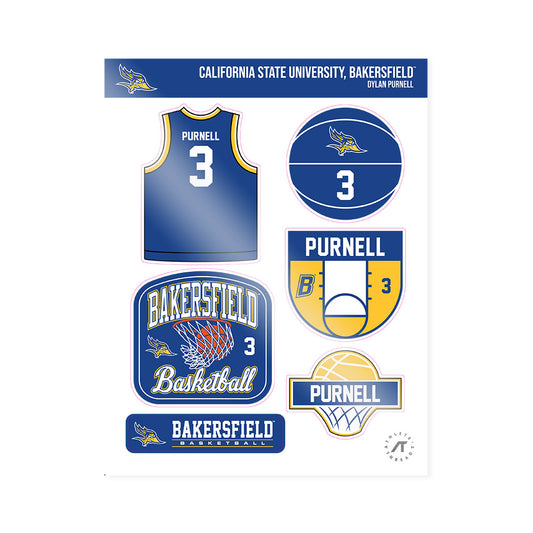 CSU Bakersfield - NCAA Men's Basketball : Dylan Purnell - Sticker Sheet-0