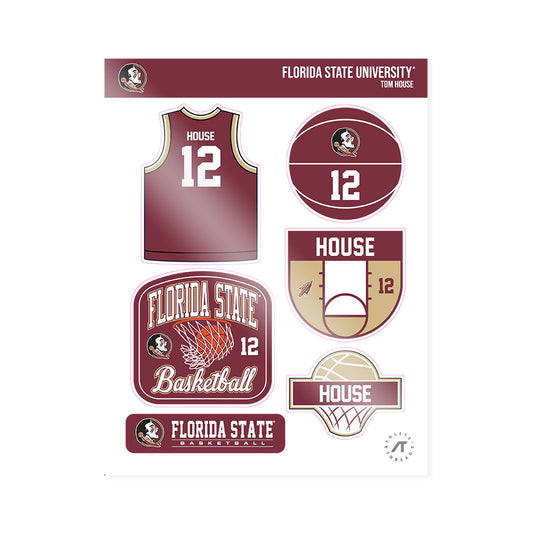 FSU - NCAA Men's Basketball : Tom House - Sticker Sheet-0