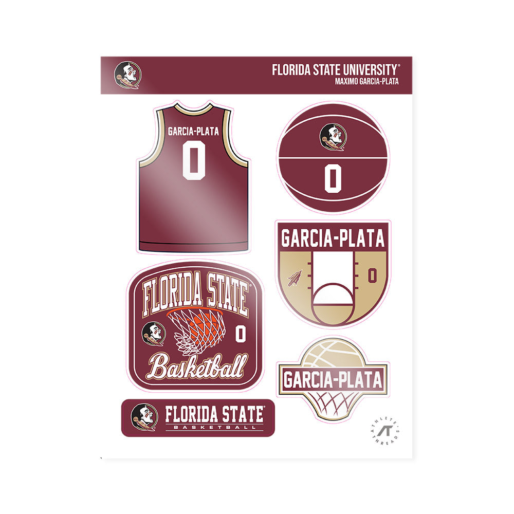 FSU - NCAA Men's Basketball : Maximo Garcia-Plata - Sticker Sheet-0