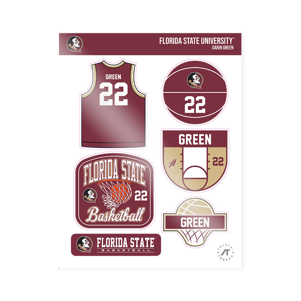 FSU - NCAA Men's Basketball : Darin Green - Sticker Sheet-0