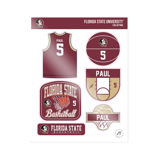FSU - NCAA Men's Basketball : Collin Paul - Sticker Sheet-0