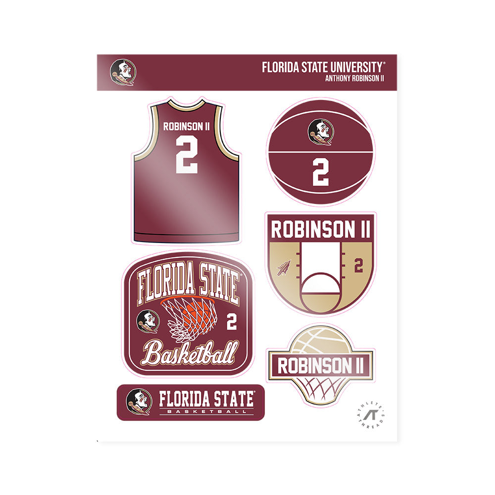 FSU - NCAA Men's Basketball : Anthony Robinson II - Sticker Sheet-0