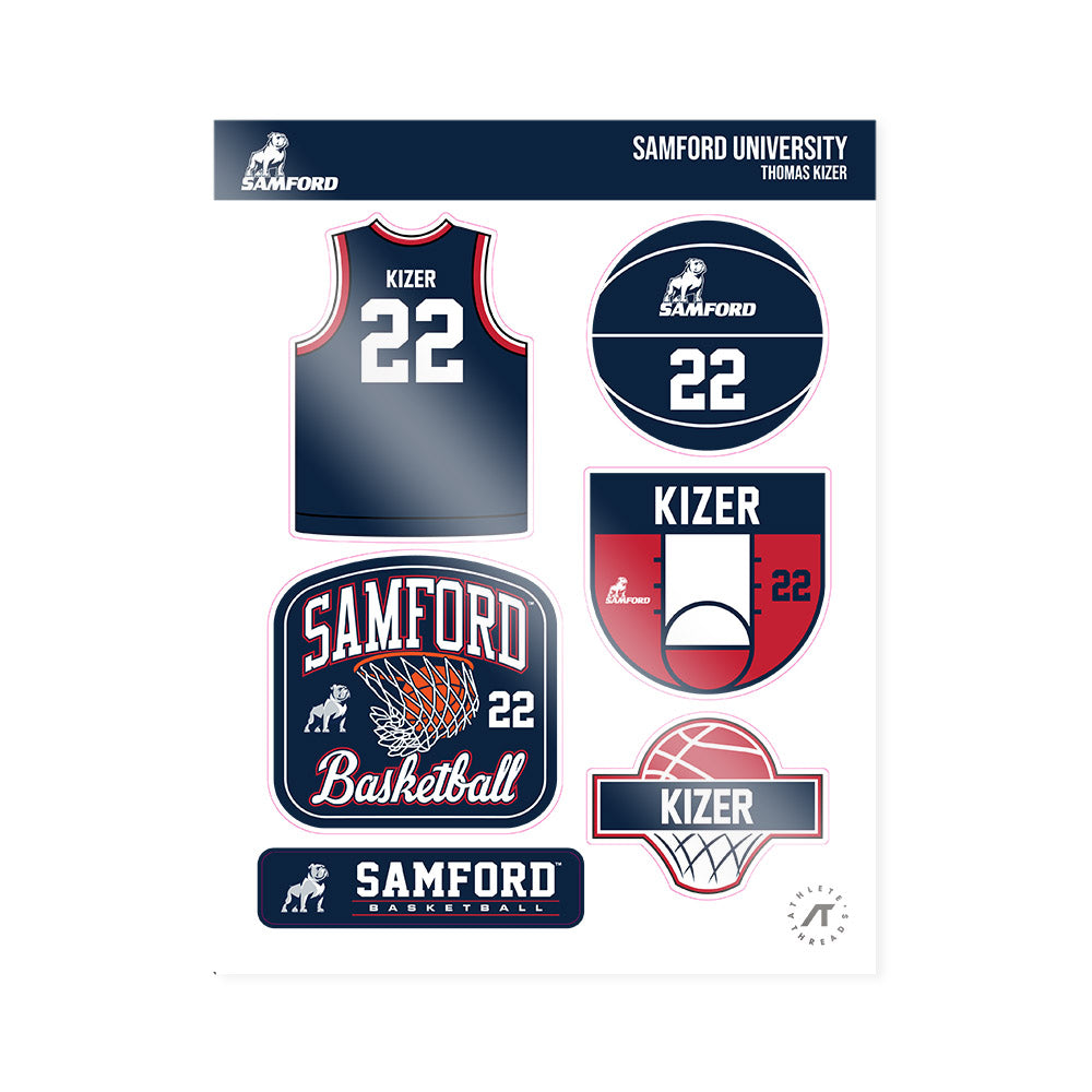 Samford - NCAA Men's Basketball : Thomas Kizer - Sticker Sheet-0