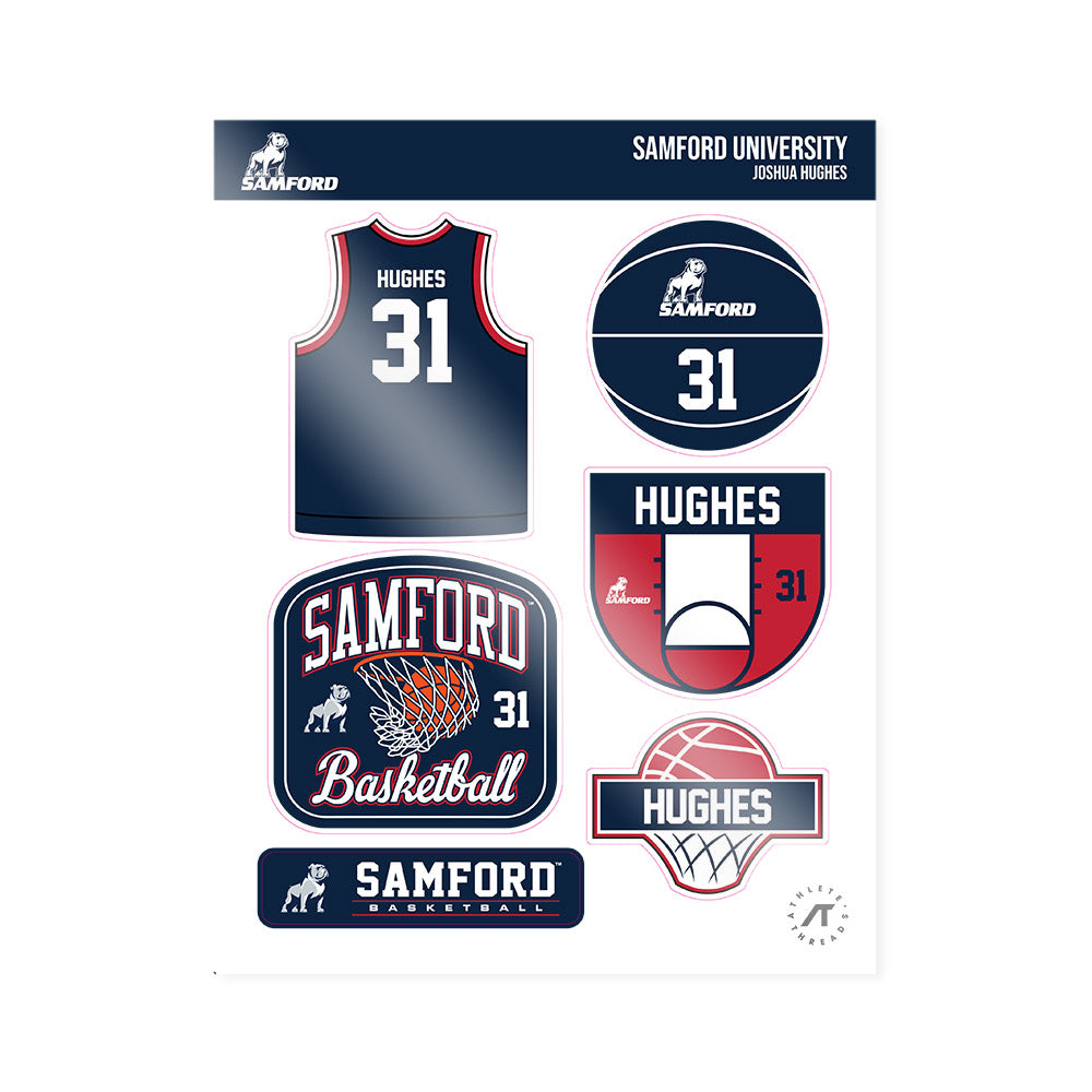 Samford - NCAA Men's Basketball : Joshua Hughes - Sticker Sheet-0