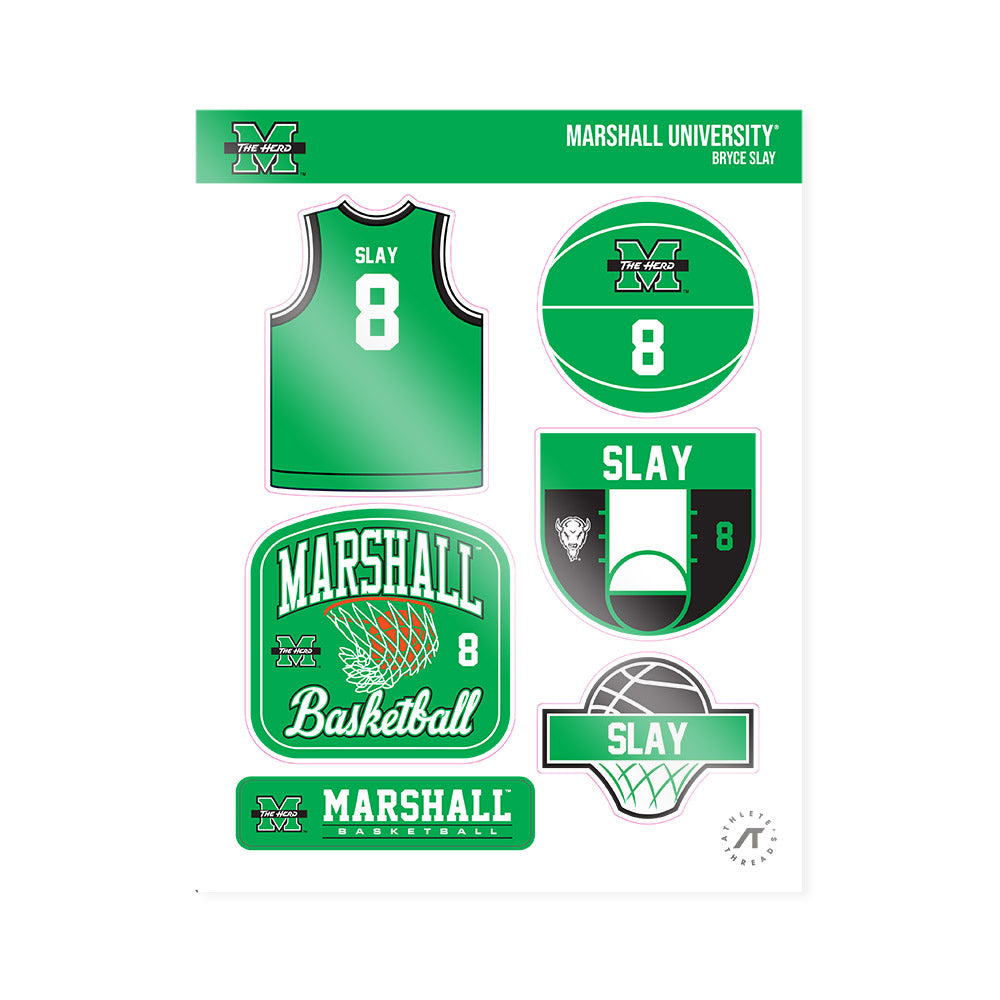 Marshall - NCAA Men's Basketball : Bryce Slay - Sticker Sheet-0