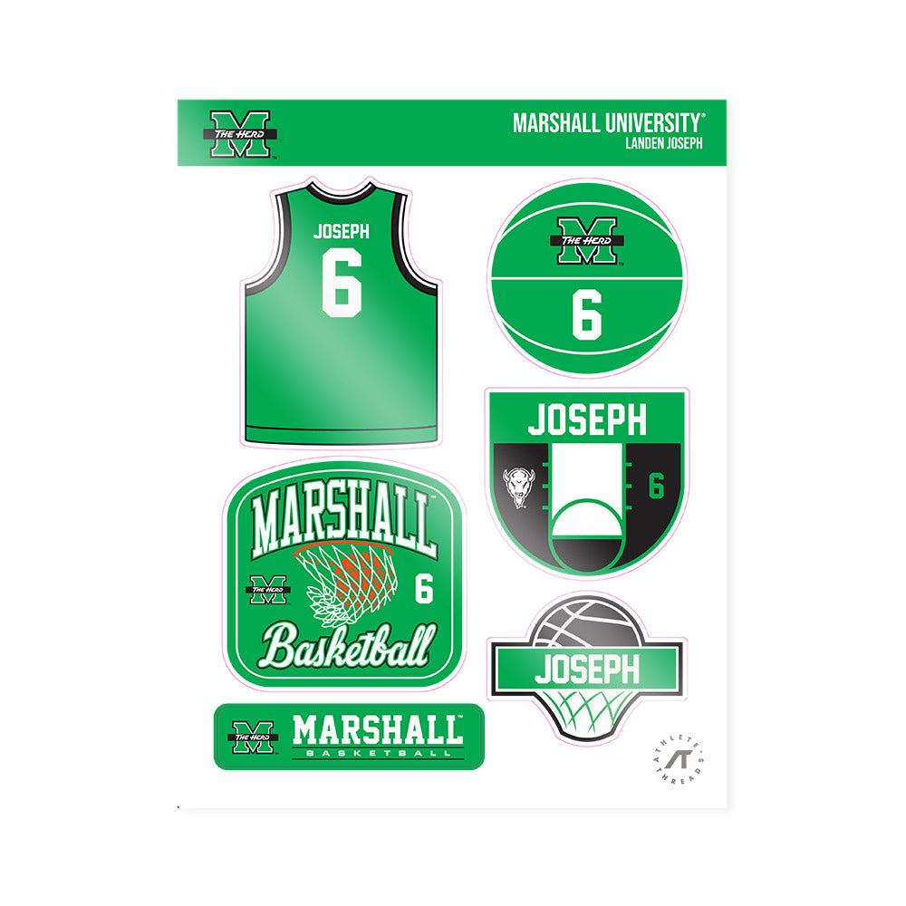 Marshall - NCAA Men's Basketball : Landen Joseph - Sticker Sheet-0