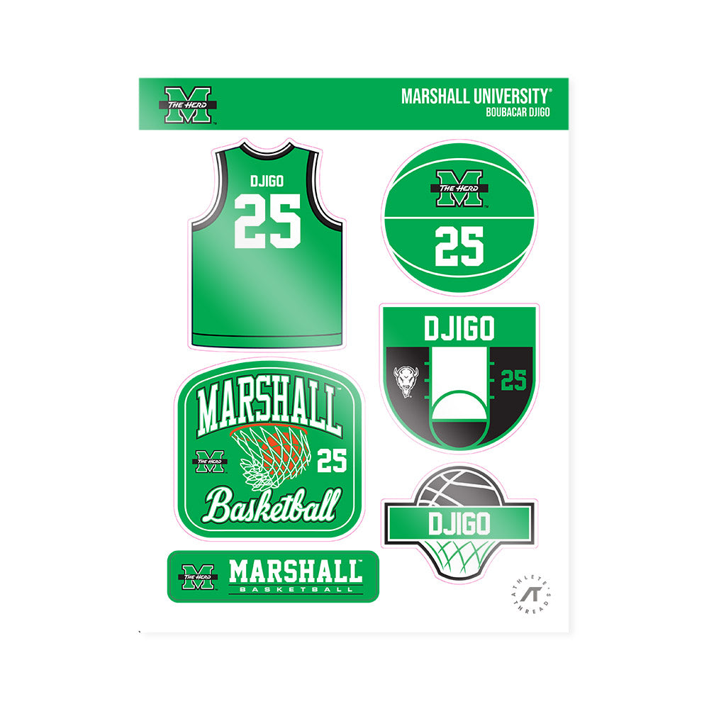 Marshall - NCAA Men's Basketball : Boubacar Djigo - Sticker Sheet-0