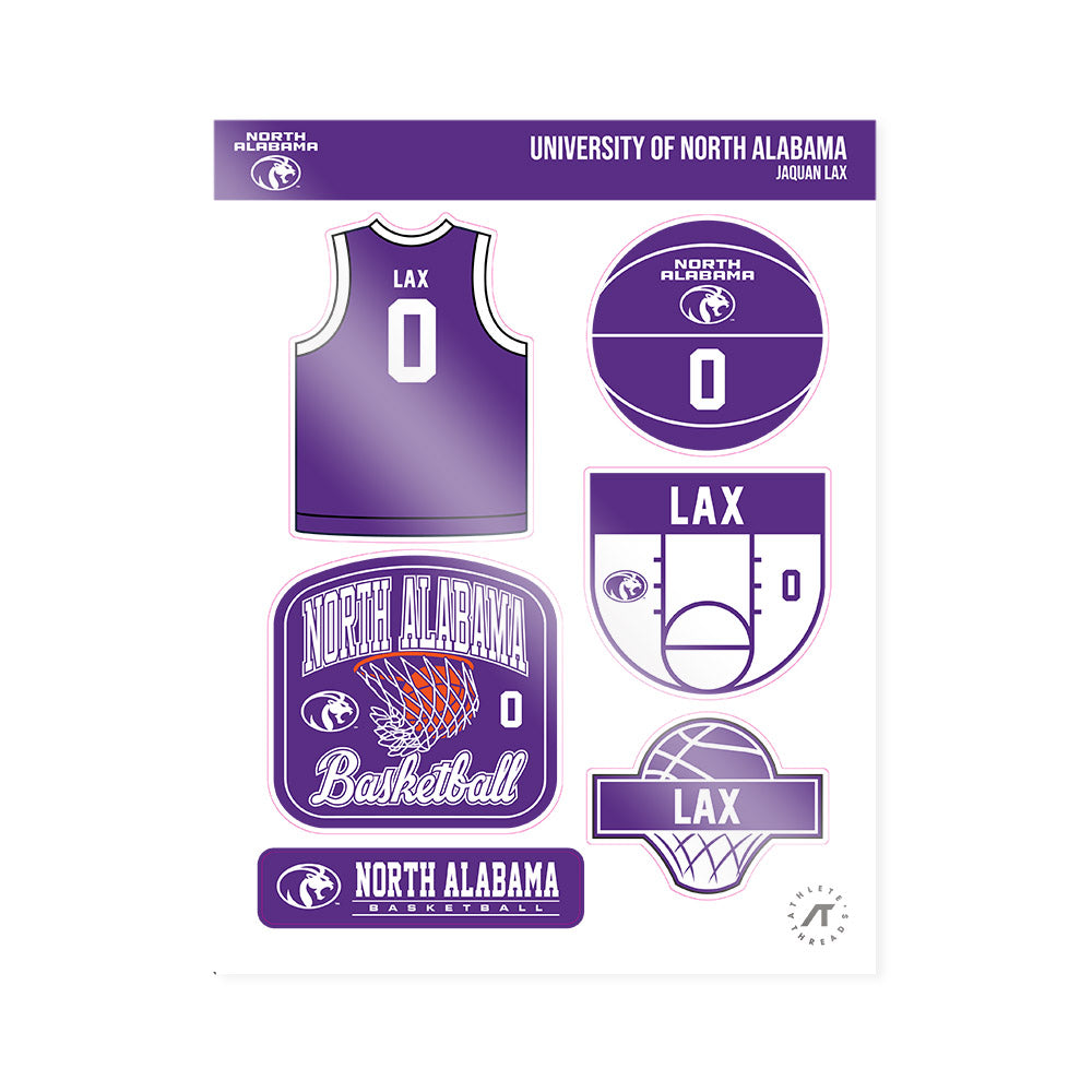 North Alabama - NCAA Men's Basketball : Jaquan Lax - Sticker Sheet-0