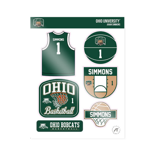 Ohio - NCAA Men's Basketball : Javan Simmons - Sticker Sheet-0