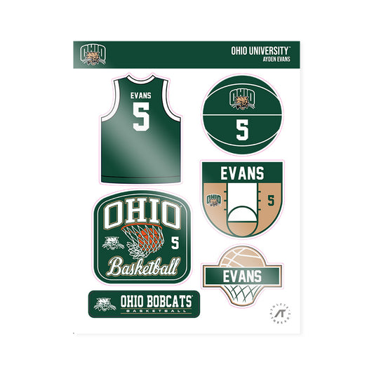 Ohio - NCAA Men's Basketball : Ayden Evans - Sticker Sheet-0