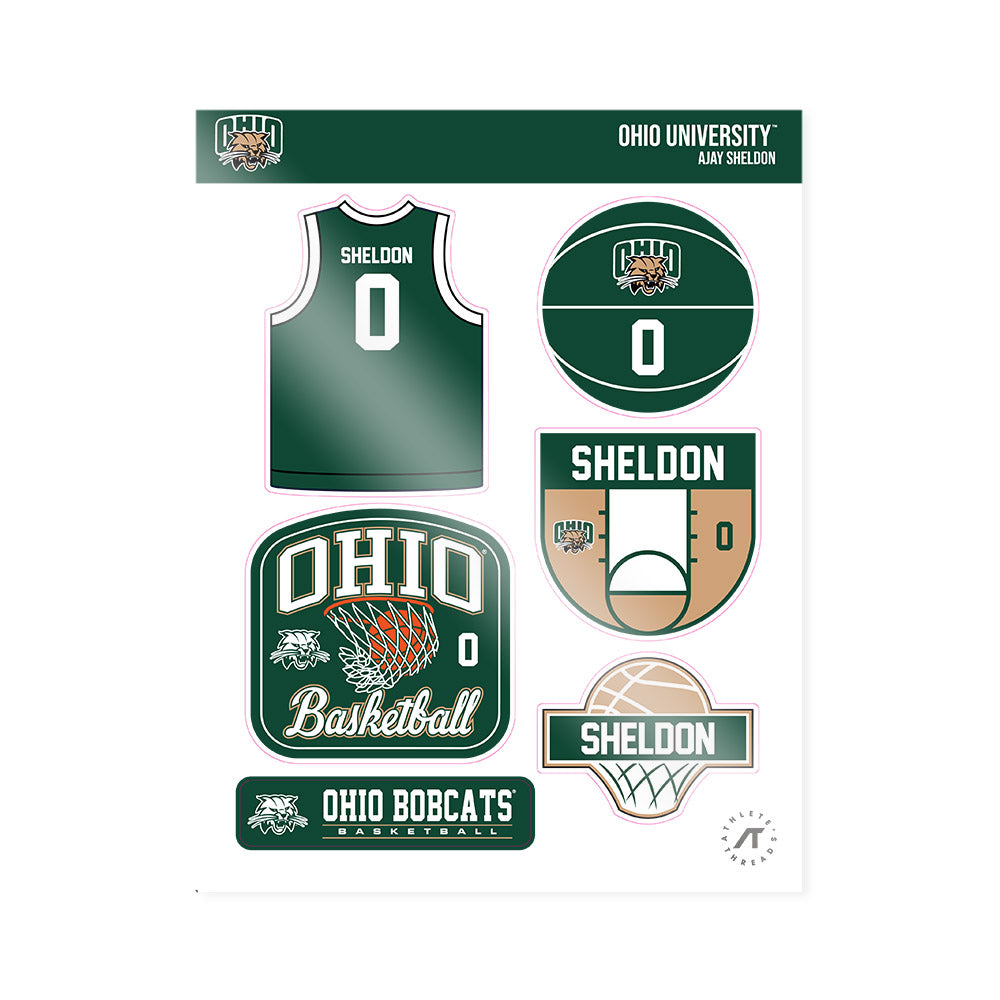 Ohio - NCAA Men's Basketball : Ajay Sheldon - Sticker Sheet-0