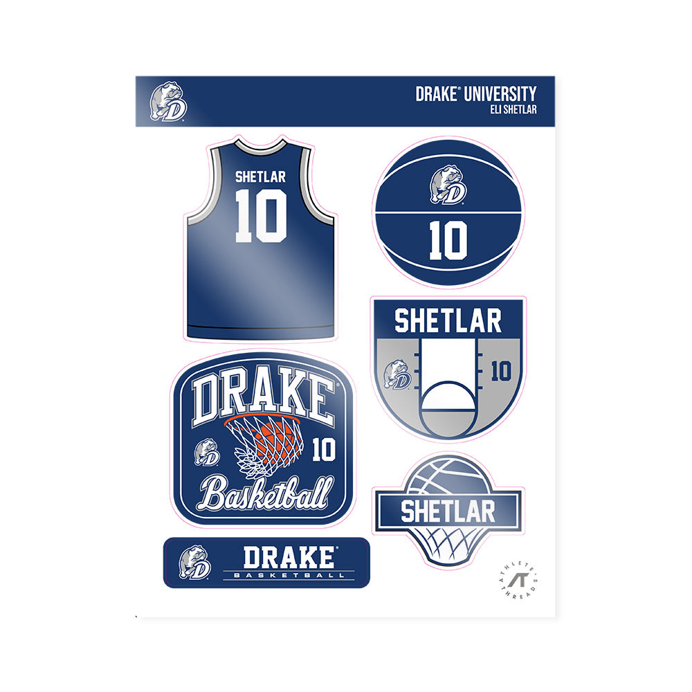 Drake - NCAA Men's Basketball : Eli Shetlar - Sticker Sheet-0