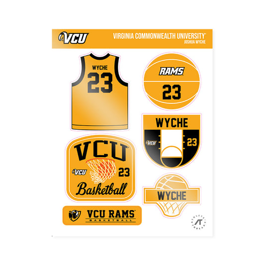 VCU - NCAA Men's Basketball : Joshua Wyche - Sticker Sheet-0