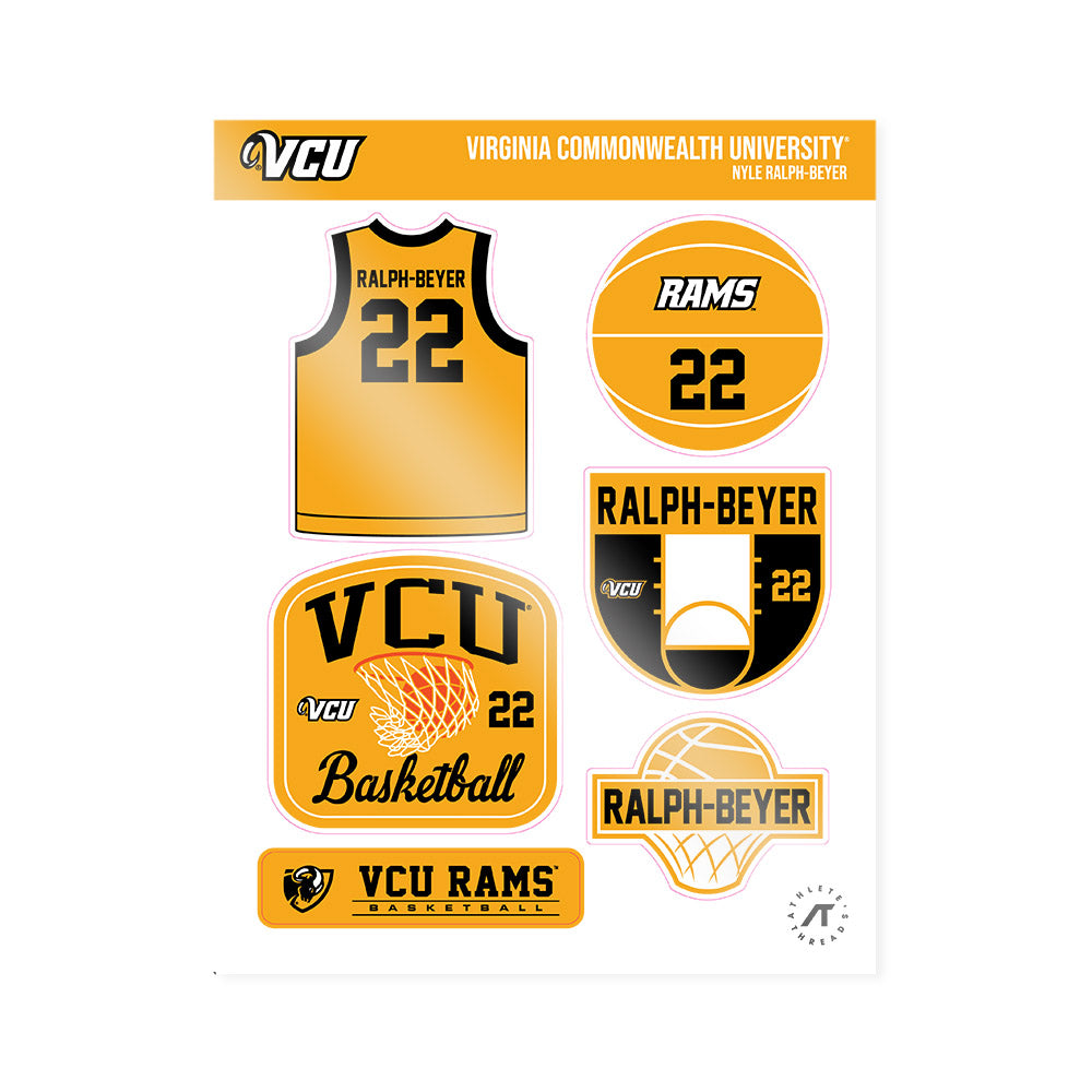 VCU - NCAA Men's Basketball : Nyle Ralph-beyer - Sticker Sheet-0