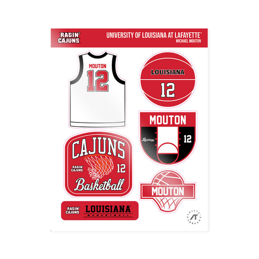 Louisiana - NCAA Men's Basketball : Michael Mouton - Sticker Sheet-0
