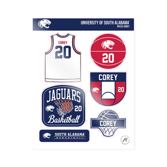 South Alabama - NCAA Men's Basketball : Myles Corey - Sticker Sheet-0