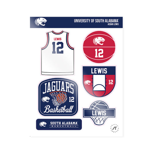 South Alabama - NCAA Men's Basketball : Aedan Lewis - Sticker Sheet-0