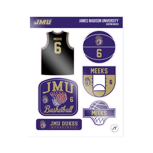 JMU - NCAA Men's Basketball : Ashton Meeks - Sticker Sheet-0