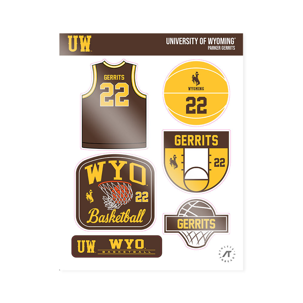 Wyoming - NCAA Men's Basketball : Parker Gerrits - Sticker Sheet-0