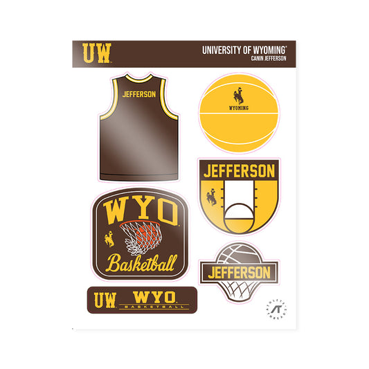 Wyoming - NCAA Men's Basketball : Canin Jefferson - Sticker Sheet-0