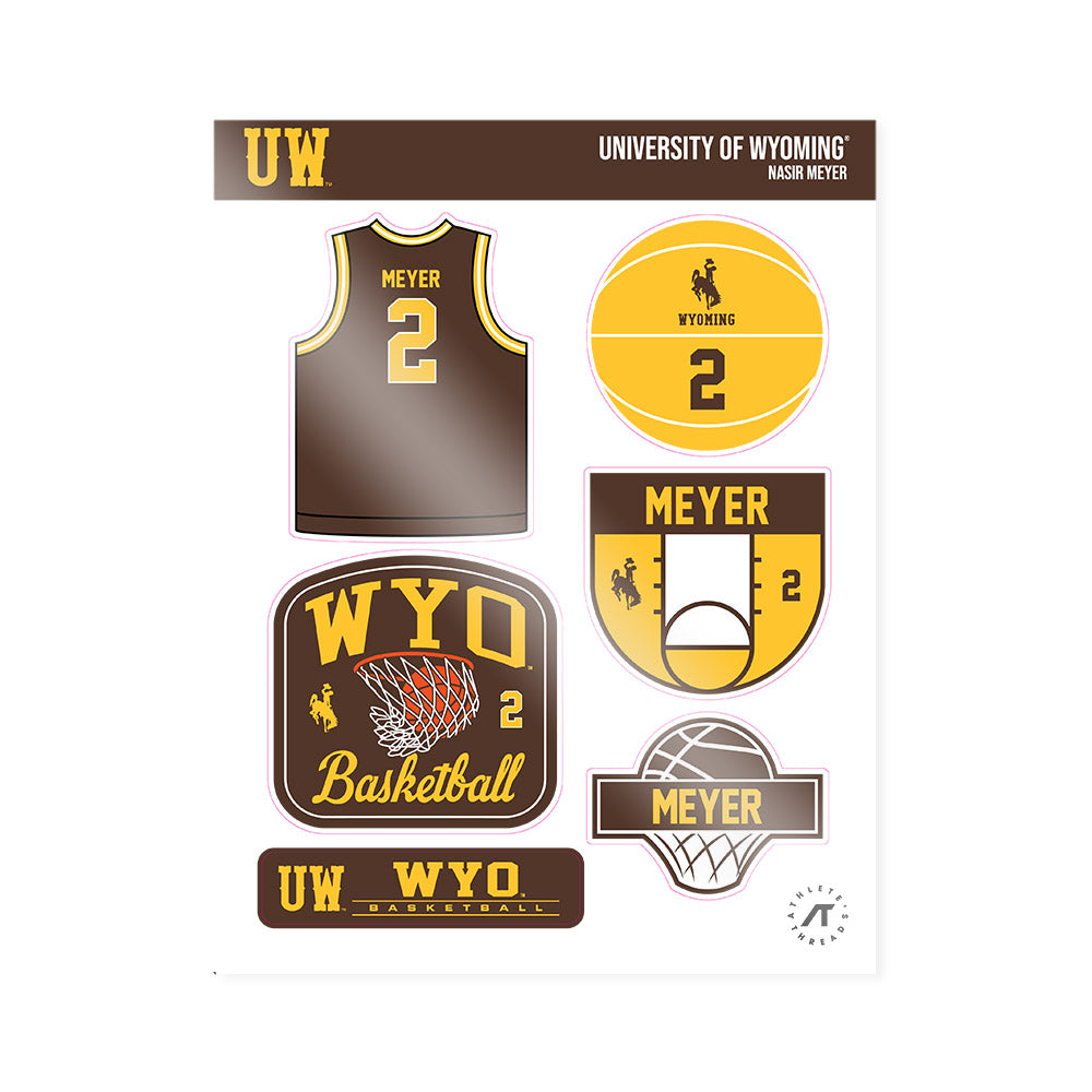 Wyoming - NCAA Men's Basketball : Nasir Meyer - Sticker Sheet-0