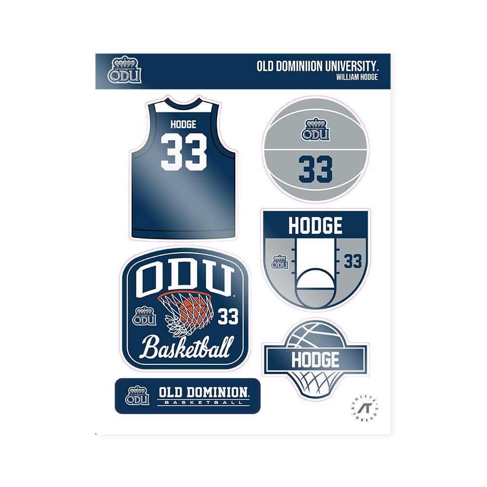 Old Dominion - NCAA Men's Basketball : William Hodge - Sticker Sheet-0