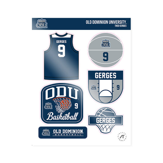 Old Dominion - NCAA Men's Basketball : Theo Gerges - Sticker Sheet-0