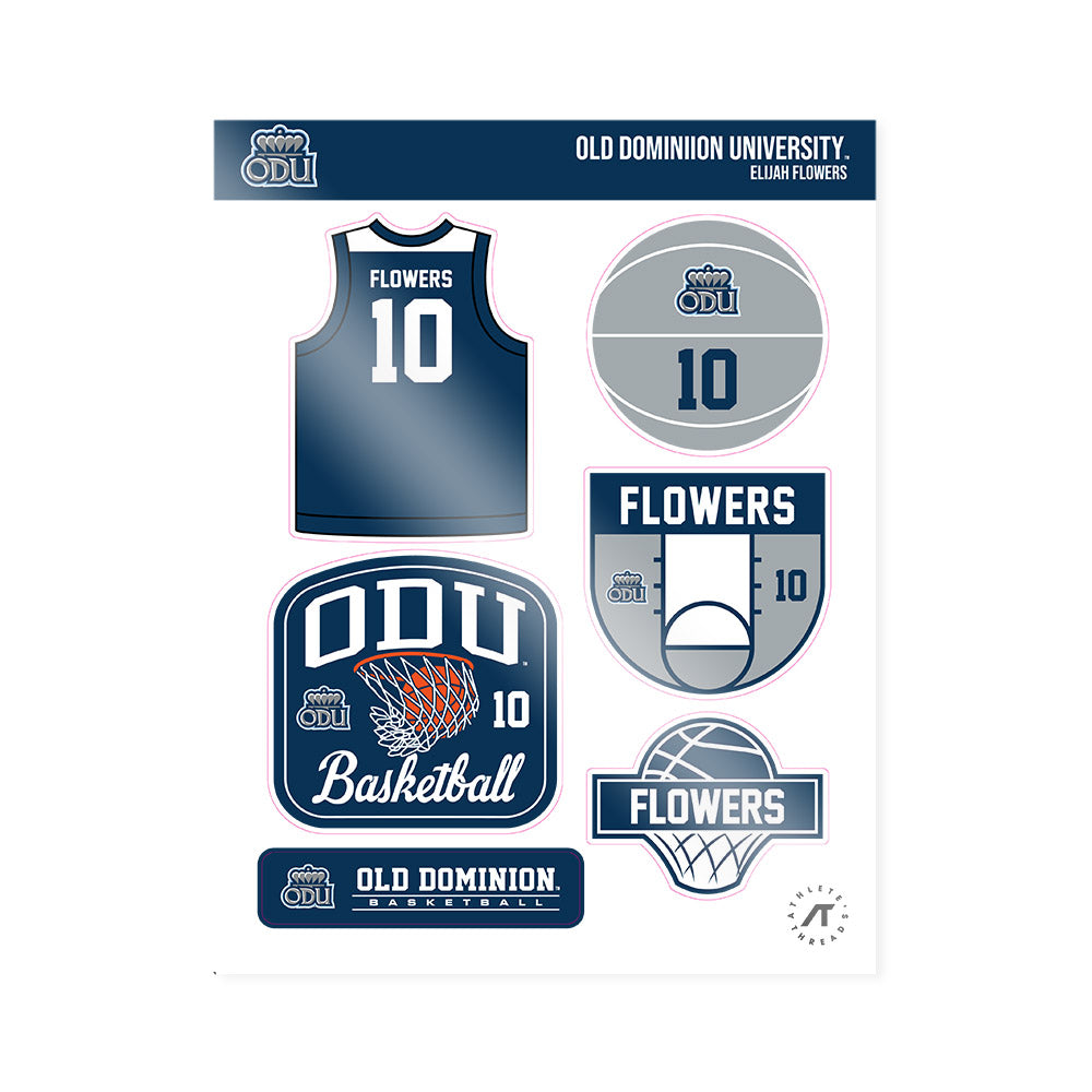 Old Dominion - NCAA Men's Basketball : Elijah Flowers - Sticker Sheet-0