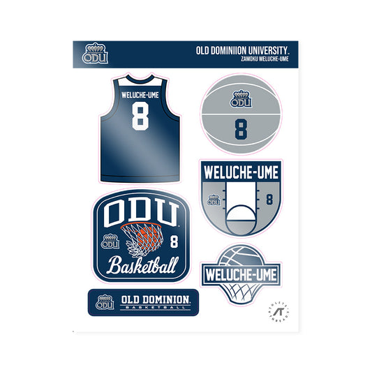 Old Dominion - NCAA Men's Basketball : Zamoku Weluche-ume - Sticker Sheet-0