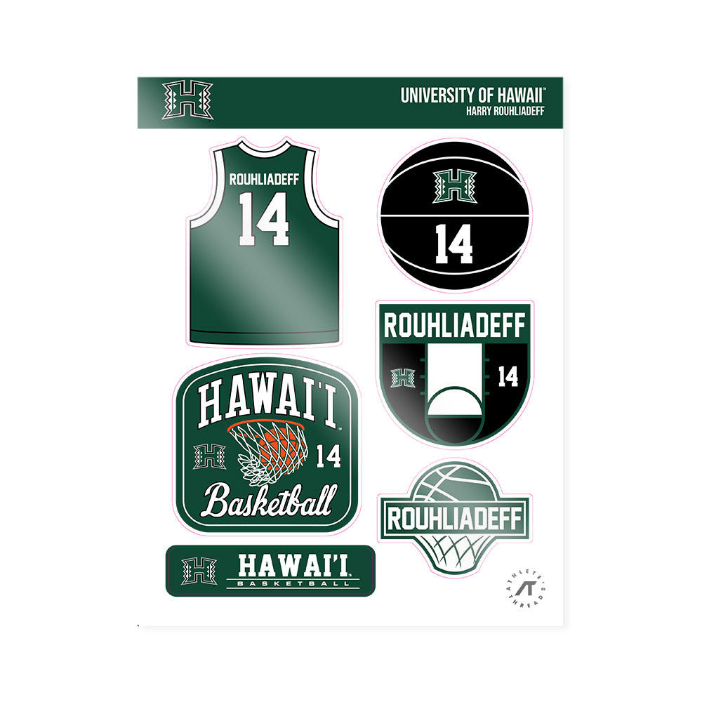 Hawaii - NCAA Men's Basketball : Harry Rouhliadeff - Sticker Sheet-0